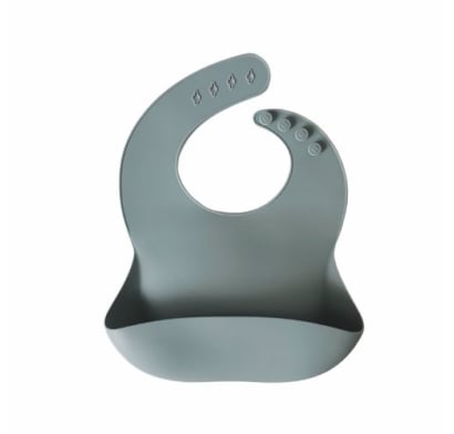 Babero Storki De Silicona Ajustable Celeste