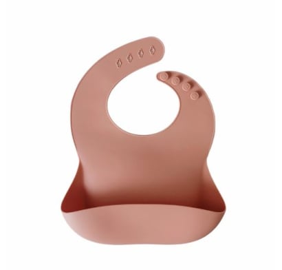 Babero Storki De Silicona Ajustable Rosado