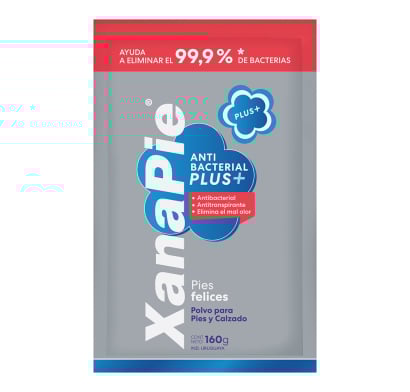 Bolsa De Repuesto Talco Pédico Xanapie Plus+ Antibacterial 160 G