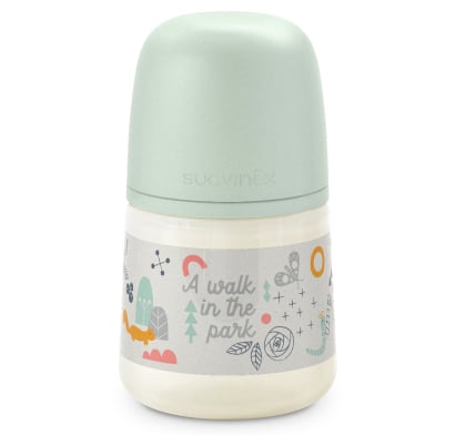Mamadera Anatómica Suavinex Sx Pro Silicona 0 A 6 Meses Walk In The Park Verde 150 Ml