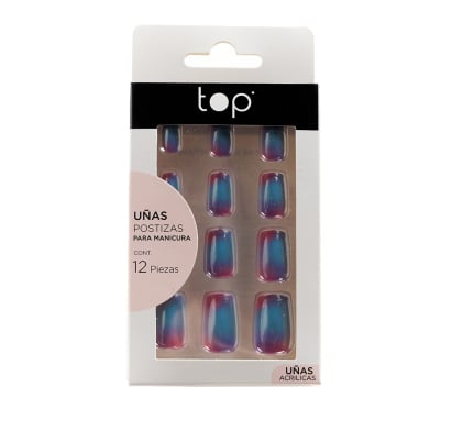 Set De Uñas En Gel Tornasoladas Top Premium 12 Unidades