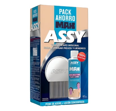 Pack Max Assy Peine Fino Clásico + Piojicida Loción Concentrada 60 Ml