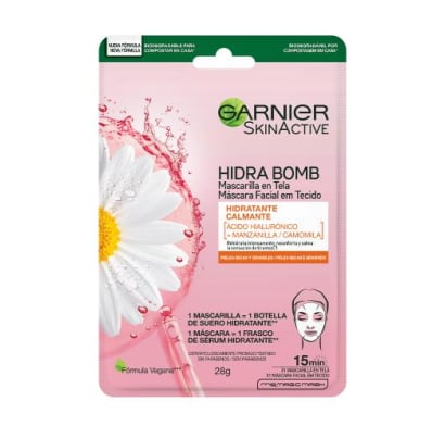 MASCARILLA EN TELA GARNIER SKIN ACTIVE MANZANILLA X 1 U