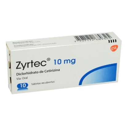 Zyrtec 10 Mg 10 Comprimidos Recubiertos