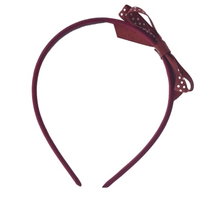 Vincha Para El Pelo Con Moño Bordo 1 Unidad