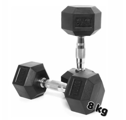 Mancuerna Hexagonal Engomada 8 Kg