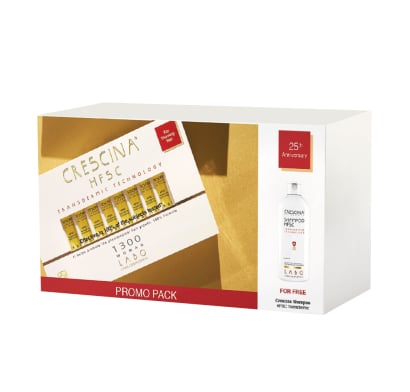 Pack Crescina Re-growth Woman 1300 20 Unidades + Shampoo 200 Ml