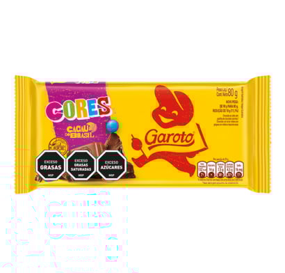 Tableta De Chocolate Garoto Jumbo Colores 80 G