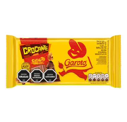 Tableta De Chocolate Jumbo Garoto Crocante 80 G