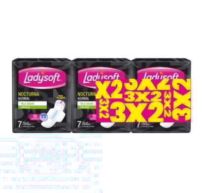Pack Toallitas Femeninas Ladysoft Nocturnas 3 Unidades