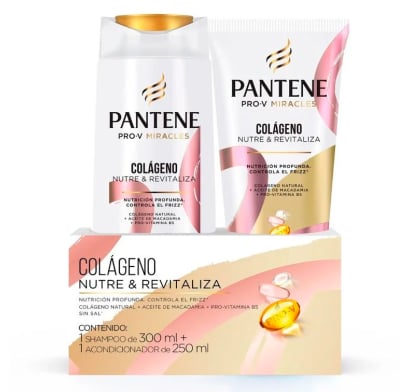 Shampoo Pantene Colágeno 300 Ml + Acondicionador 250 Ml
