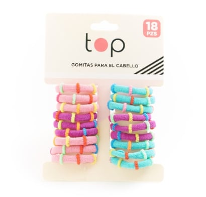 Gomitas Para El Pelo Top 18 Unidades Varios Colores