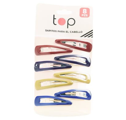 Broches Para El Pelo Top Grandes 8 Unidades Varios Colores