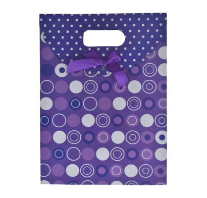 Bolsa Papel Lunares Con Moña Tela