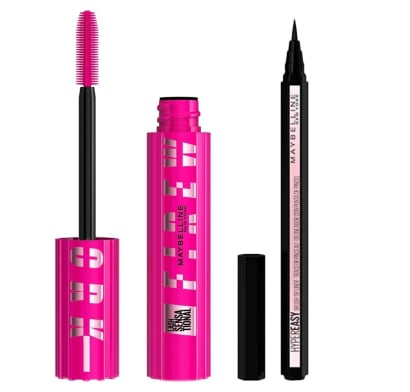 Combo Maybelline Máscara de Pestañas Firework Very Black y Delineador De Ojos Hyper Easy Pitch Negro