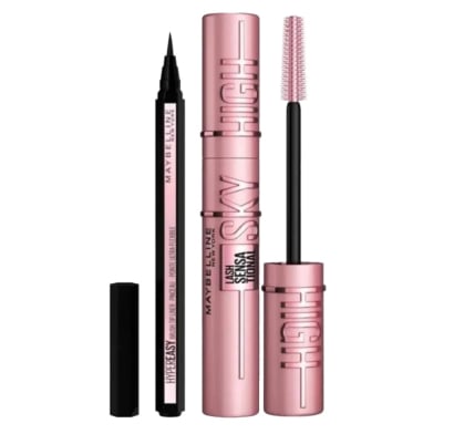 Combo Maybelline Máscara de Pestañas Sky High Very Black y Delineador De Ojos Hyper Easy Pitch Negro