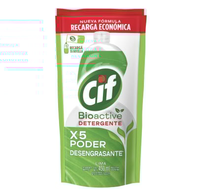 Detergente Concentrado Cif Active Gel Limón Verde 450 Ml