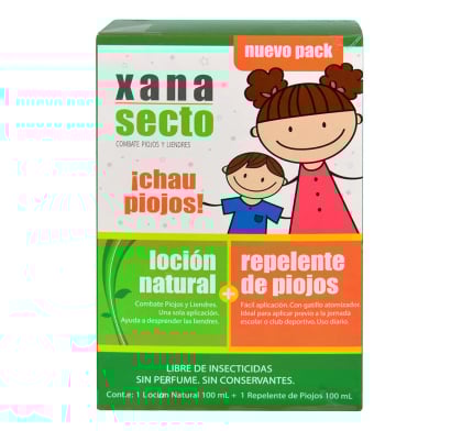 Pack Piojicida Xanasecto Loción Natural 100 Ml + Repelente De Piojos 100 Ml