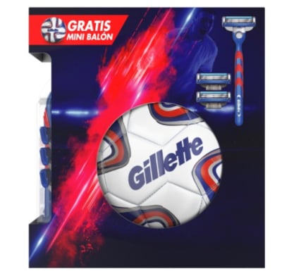 AFEITADORA GILLETTE PACK PELOTA + RAZOR + 3 REPUESTOS