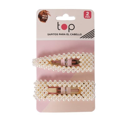 Broches Para El Pelo Top Con Perlas 2 Unidades