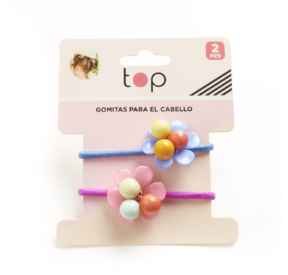 Gomitas Para El Pelo Top Con Flor 2 Unidades