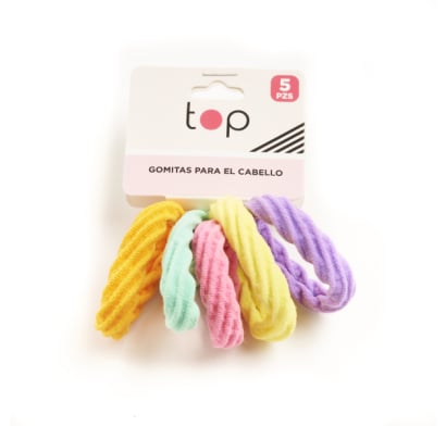 Gomitas Para El Pelo Top Multicolor Pastel 5 Unidades