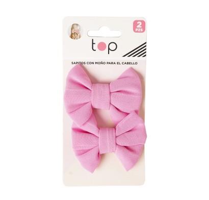 Broches Para El Pelo Con Moño Top Rosa 2 Unidades