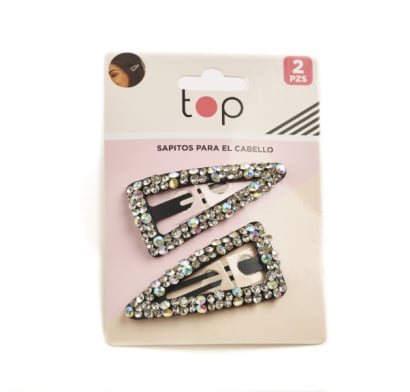 Broches Para El Pelo Top Con Brillos 2 Unidades