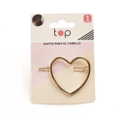 Broche Para El Pelo Top Corazón Dorado 1 Unidad