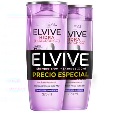 Pack Elvive Hidra Hialurónico Shampoo 370 Ml + Shampoo 370 Ml