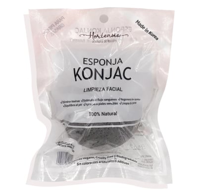 ESPONJA HORTENSIA KONJAC NEGRA
