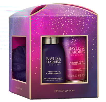 Set Baylis & Harding Midnight Fig & Pomegranate Luxury Essentials 3 Unidades