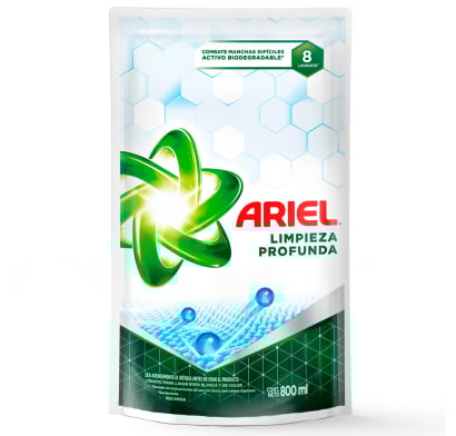 Jabón Líquido Para Ropa Ariel Limpieza Profunda 800 Ml