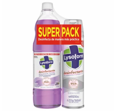 Pack Lysoform Desinfectante De Ambientes + Limpiador Líquido Lavanda 900 Ml