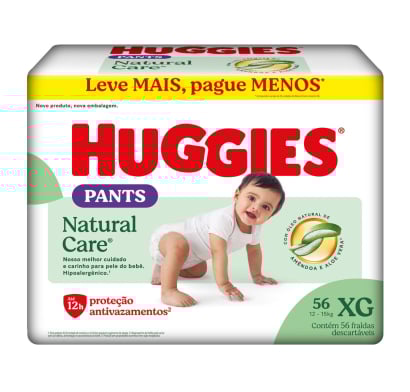 Pañales Huggies Pant Natural Care XG 56 Unidades