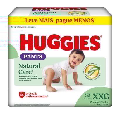 Pañales Huggies Pant Natural Care XXG 52 Unidades