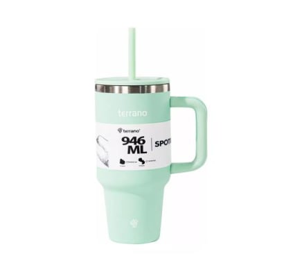 Vaso Térmico Terrano Spotie Cup Verde Agua 946 Ml