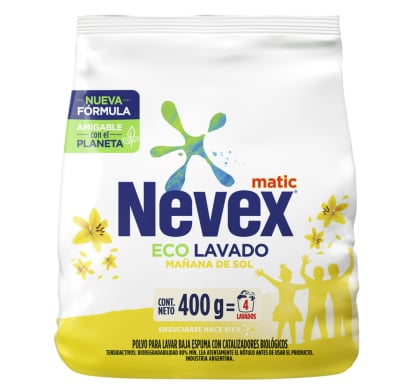Jabón En Polvo Para Ropa Nevex Matic Polvo Mañana De Sol 400 G