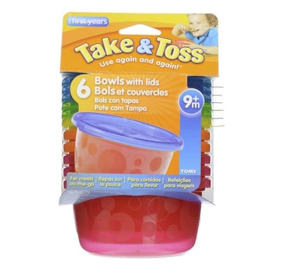 Set De Bowls Con Tapa The First Years 6 Piezas Take & Toss 130 Ml