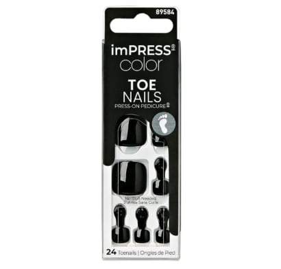 Uñas Postizas Kiss Impress T524x Melrose Pie Negra