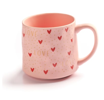 Taza Rosa De Corazones Farma Hogar