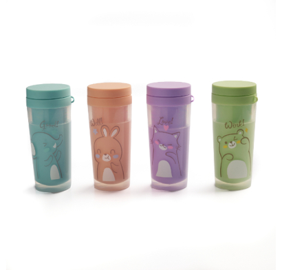 Botella De Animales Happy Paper 300 Ml 1 Unidad Colores Surtidos
