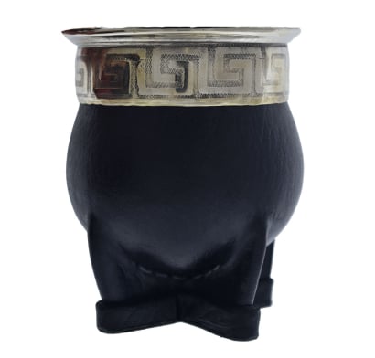 Mate Imperial Torpedo Matebom De Cuero Negro En Cerámica