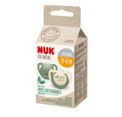 Chupete Nuk For Nature Silicon Talle 1 Verde 2 Unidades
