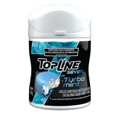 Chicles Topline Seven Turbo Mint 50 G