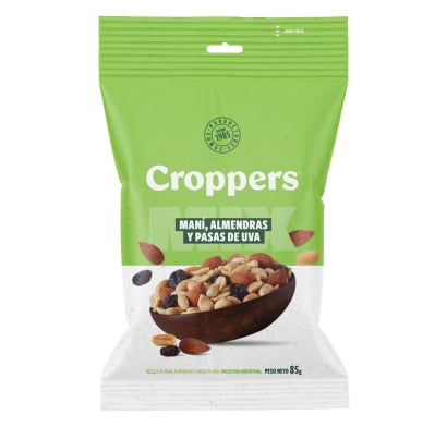 Mix Maní Con Almendras Y Pasas Croppers 85 G