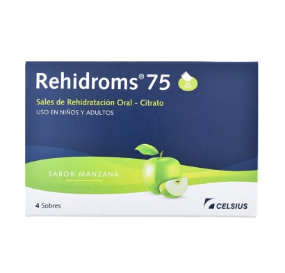 Rehidroms 75 Mg Sabor Manzana 4 Sobres