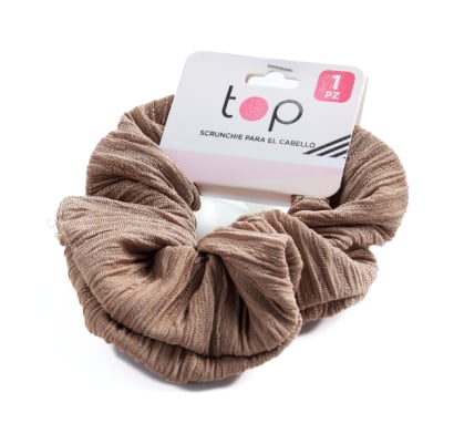 Gomita Scrunchie Para El Pelo Top Marrón 1 Unidad