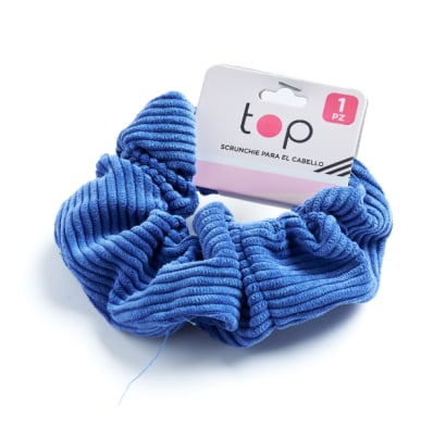 Gomita Scrunchie Para El Pelo Top Azul 1 Unidad