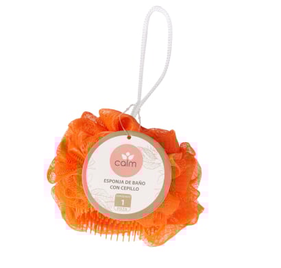 Esponja De Baño Calm Con Cepillo 1 Unidad Colores Surtidos
